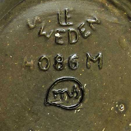 Mari Simmulson Upsala–Ekeby Pistill The lower side of a Pistill object