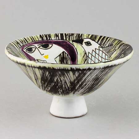 Mari Simmulson Upsala–Ekeby Plejad Bowl. Model 4190. Diameter 15 cm