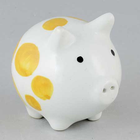 Marianne Westman Rörstrand Animals Pig shaker (black, red, and yellow version)