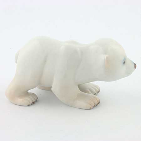 Merete Agergaard Bing & Gröndahl and Royal Copenhagen Standing polar bear cub, model 535. Manufactured by Bing & Grøndahl as model 2535 before the 1987 merger with Royal Copenhagen