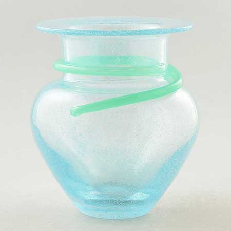 Monica Backström Kosta Boda Serpentine Turquoise vase, model 48995, height 16,5 cm
