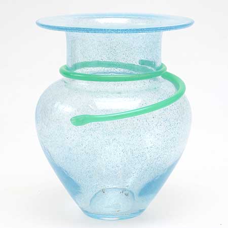Monica Backström Kosta Boda Serpentine Blue vase, model 49106, height 22 cm