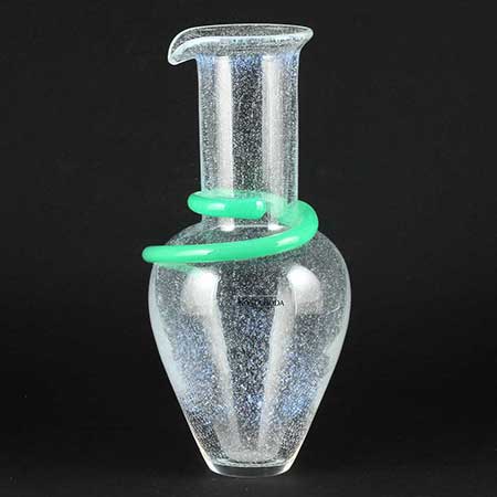 Monica Backström Kosta Boda Serpentine White Pitcher, model 88919, height 19 cm