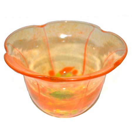 Monica Backström Kosta Boda Fantasia Orange bowl, model 59600, diameter 27 cm