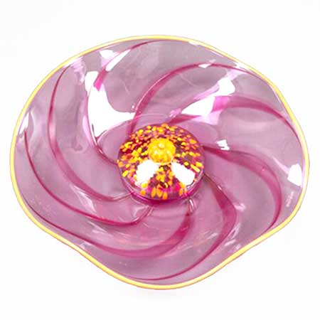 Monica Backström Kosta Boda Fantasia Pink dish, model 79554, diameter 15 cm
