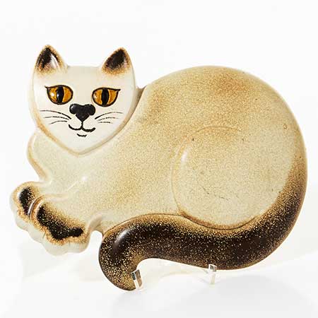 Pia Rönndahl Gustavsberg Cats Wall Plaques Lying cat (brown), width: 27 cm