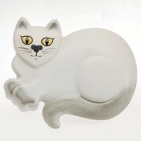 Pia Rönndahl Gustavsberg Cats Wall Plaques Lying cat (gray), width: 27 cm