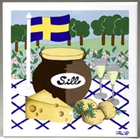 Pia Rönndah Gustavsberg Summer in Sweden Wall Plaques Sill och potatis