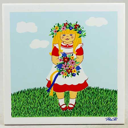 Pia Rönndah Gustavsberg Summer in Sweden Wall Plaques Summer Girl