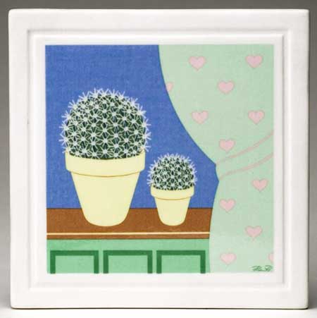 Pia Rönndah Gustavsberg Villa Rosa Wall Plaques Cactus