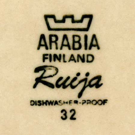 Raija Uosikkinen Arabia Ruija The lower side of a Ruija object
