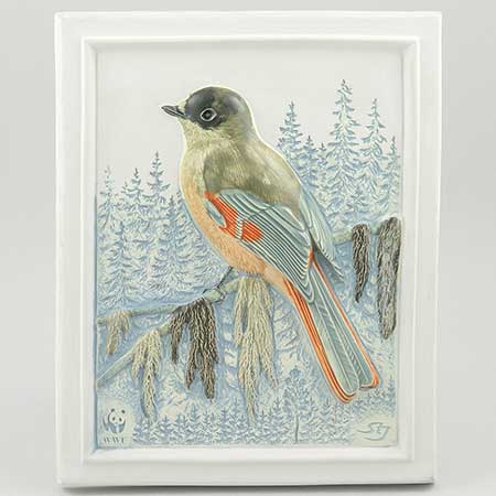 Staffan Johnson Jie Province Animal Siberian jay, province animal of Norrbotten