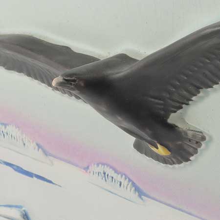 Staffan Johnson Jie wall plaque Utrotningshotade Djur i Vintermiljö 1987, Havsörn (Sea Eagle), limited edition of 3000, width 32 cm