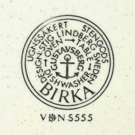 Stig Lindberg Gustavsberg The lower side stamp of a Birka object