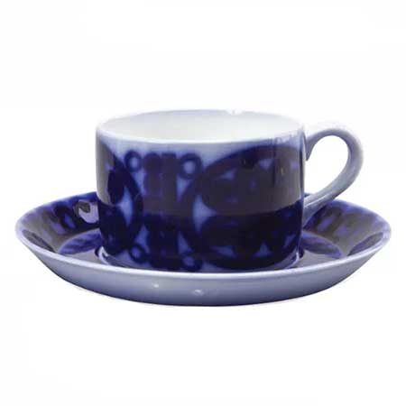 Stig Lindberg Gustavsberg Blå Husar Teacup, diameter 8,5 cm