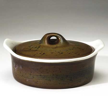 Stig Lindberg Gustavsberg Coq Round pot, diameter 15, 18, and 22 cm
