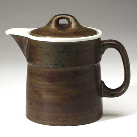Stig Lindberg Gustavsberg Coq Teapot, height 14 and 16 cm