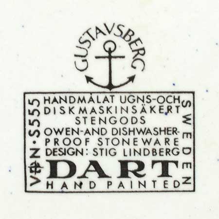 Stig Lindberg Gustavsberg The lower side of a Dart object