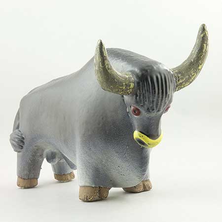 Taisto Kaasinen Arabia Upsala-Ekeby Figurine Tjur (Bull), 1958. model 6033, length 40 cm