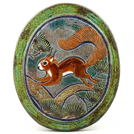 Thomas Hellström Nittsjö Wall plaque Squirrel, height 24 cm