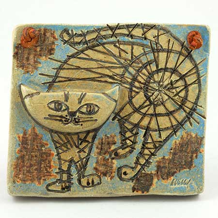Ulla Winblad Alingsås Wall Plaque Cat, model 284, length 13 cm