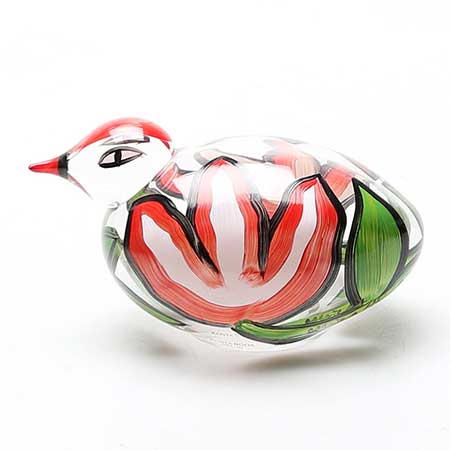 Ulrica Hydman-Vallien Blossom Bird. Model 90038 (red). Length 12,5 cm