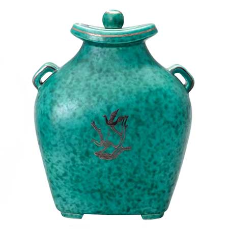 Wilhelm Kåge Gustavsberg Argenta Model A22, urn with lid, height 21 cm