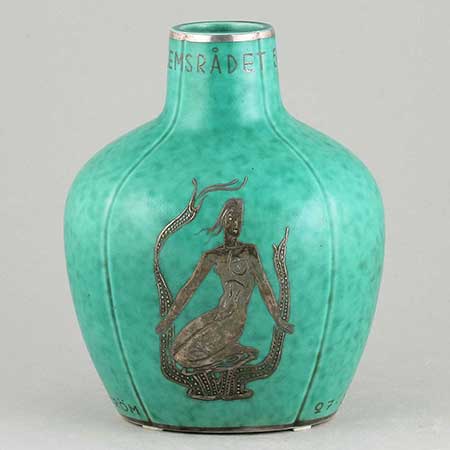 Wilhelm Kåge Gustavsberg Argenta Model A8, vase, height 16 cm