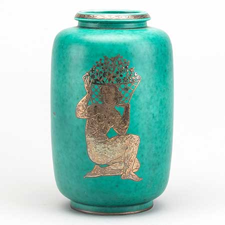 Wilhelm Kåge Gustavsberg Argenta vase model woman