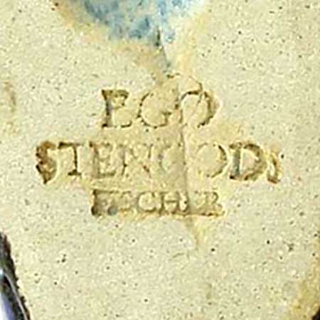 Willy Fischer Ego Stengods and Stengods Fischer Figurine Lower side stamp from ”Ego Stengods” (1960s)