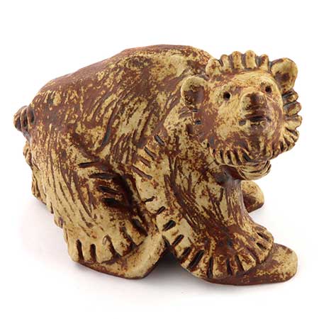 Willy Fischer Ego Stengods and Stengods Fischer Figurine Bear, length 16 cm