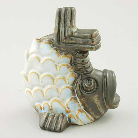Willy Fischer Ego Stengods and Stengods Fischer Figurine Fish, height 14 cm