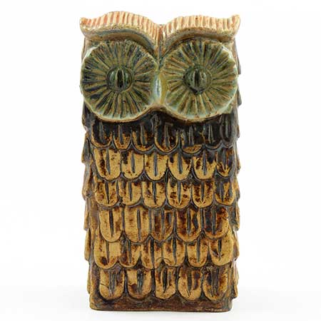 Willy Fischer Ego Stengods and Stengods Fischer Figurine Owl, height 14 cm