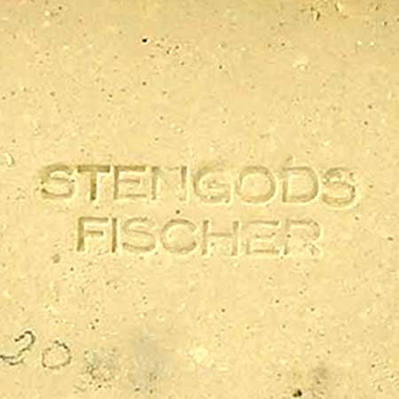 Willy Fischer Ego Stengods and Stengods Fischer Wall Plaque Back side stamp from ”Ego Stengods” (1960s)