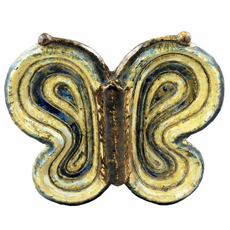 Willy Fischer Ego Stengods and Stengods Fischer Wall Plaque Butterfly, width 24 cm / 9.4 in