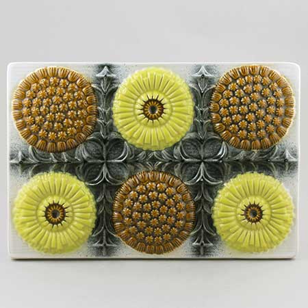 Willy Fischer Ego Stengods and Stengods Fischer Wall Plaque Flowers, width 30 cm