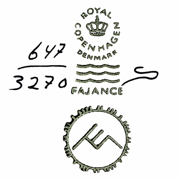 Aluminia and Royal Copenhagen Baca Ellen Malmer’s mark