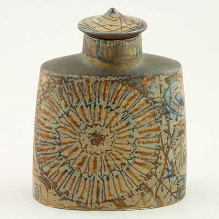 Aluminia and Royal Copenhagen Baca Bottle, model 3734, height 15 cm