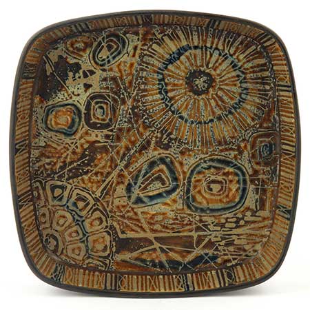 Aluminia and Royal Copenhagen Baca Bowl, model 2884, length 22 cm