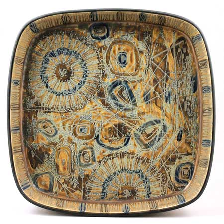 Aluminia and Royal Copenhagen Baca Bowl, model 2885, length 27 cm