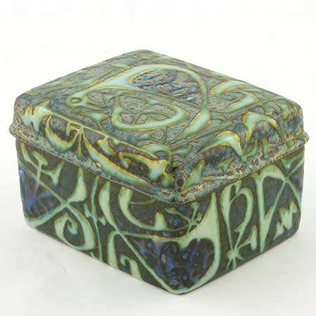 Aluminia and Royal Copenhagen Baca Jar, model 3104, length 10 cm