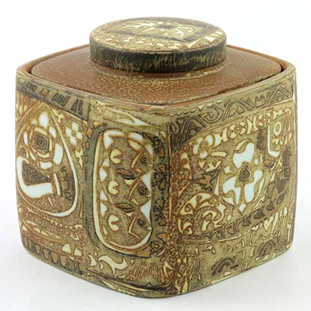 Aluminia and Royal Copenhagen Baca Jar, model 3211, height 13 cm