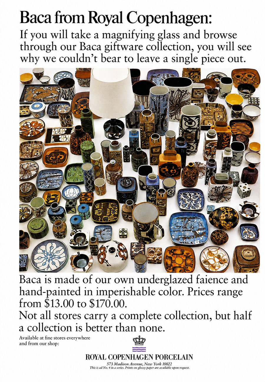 Royal Copenhagen Ad poster for the Baca series
