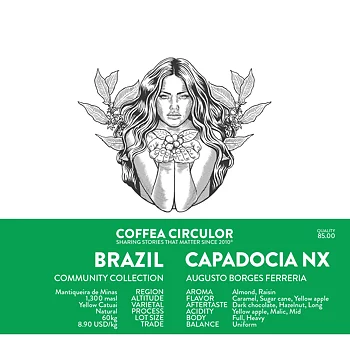 Coffea Circulor - Capadocia NX - Brasilien - Mellanrostade hela kaffebönor - 250g