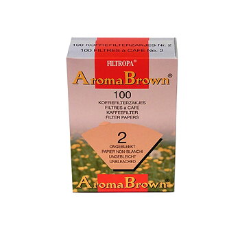 Filtropa - Aroma Brown - Oblekta ekologiska filter - Storlek 2 - 1x2 - För bästa smak på kaffet