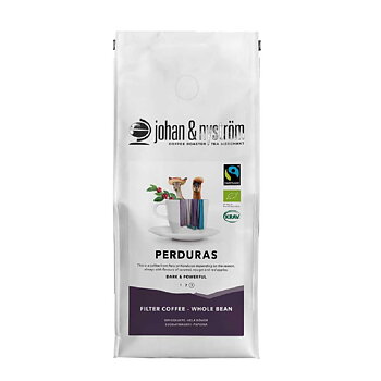 Johan & Nyström - Perduras - Peru eller Honduras - Ekologiskt (SE-EKO-01) Mörkrostat BRYGGMALET kaffe - 6kg