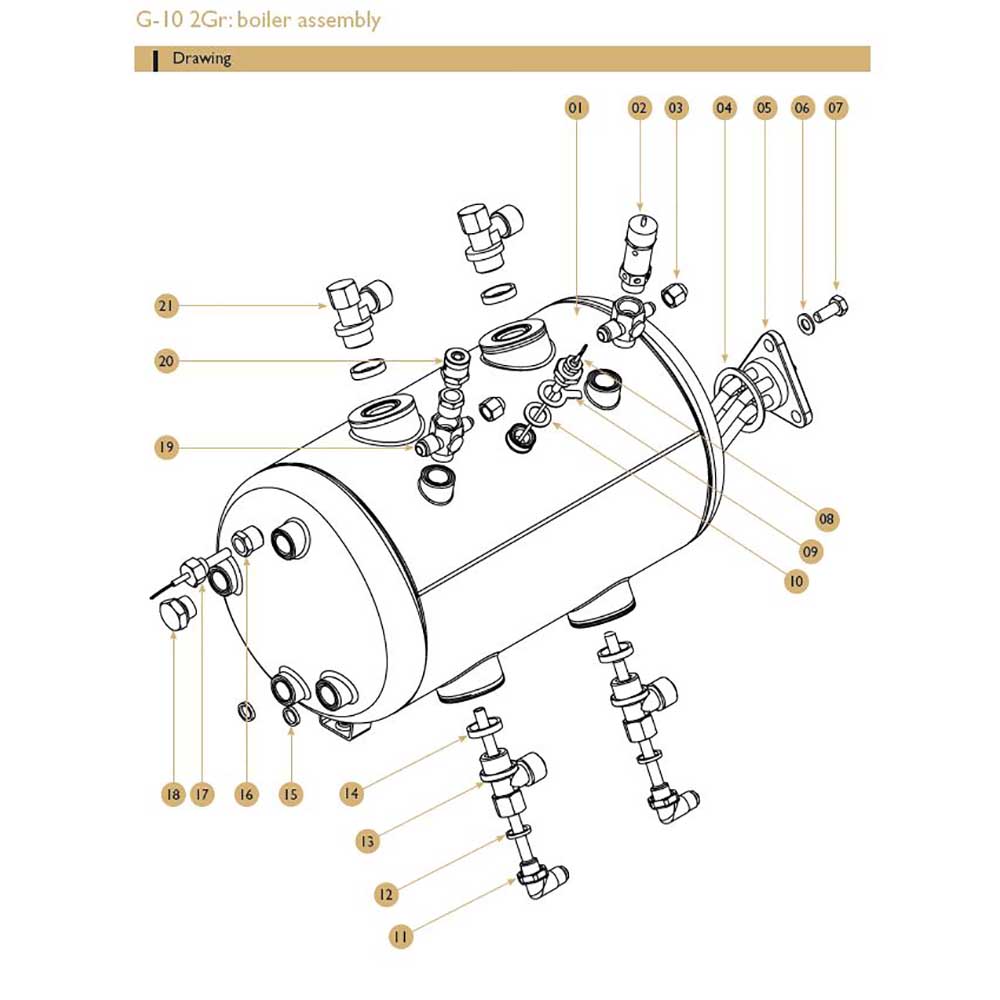 Reservdelar - Expobar - G10 2GR - G10 Mini 2GR - Boiler assembly