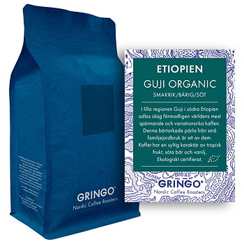 Gringo Nordic - Etiopien Guji Organic - Ekologiska (SE-EKO-04) Mellanrostade hela kaffebönor - 5kg STOR PÅSE