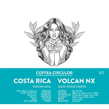 Coffea Circulor - Volcan - Natural - Costa Rica - Ljusrostade hela kaffebönor - 250g