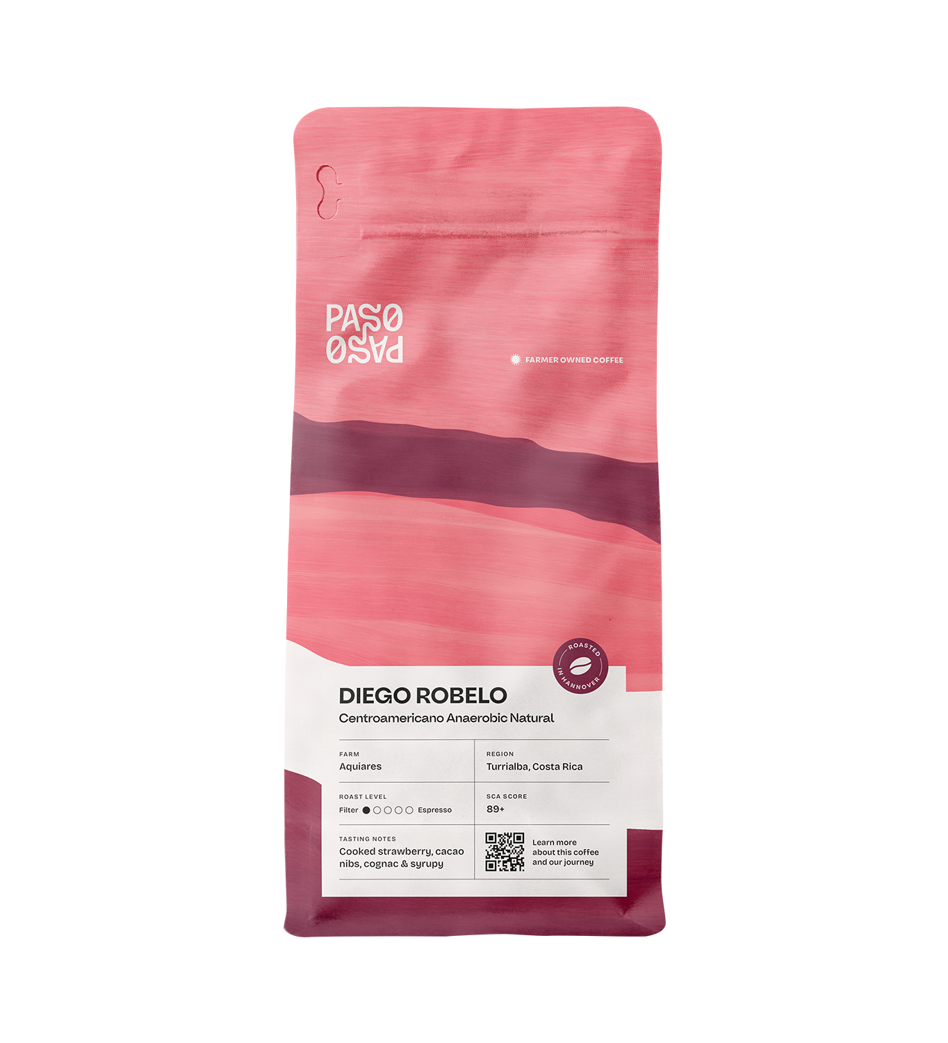 Paso Paso - Diego Robelo - Centroamericano Anaerobic Natural - Costa Rica - Ljusrostade hela kaffebönor - 250g
